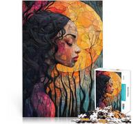 Puzzle de 1000 pièces pour Adultes Femme rêveuse Jouets de Divertissement Familial avec des pièces de Formes aléatoires entièrement imbriquées 38x26cm