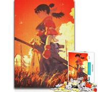 Puzzle de 1000 pièces pour Adultes - Femme samouraï dans Un Champ au Coucher du Soleil - Jeu éducatif - Découpe de précision - Idée Cadeau - 38x52cm (1000 pièces)