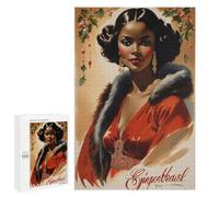 Puzzle de 1000 pièces pour Adultes - Femmes africaines, peintures de Mode Rouge Flamboyant, Affiches de Famille Afro-américaine, Puzzle Amusant et Stimulant, idéal pour Les soirées Jeux, 50 x 70 cm