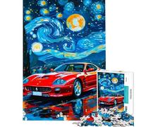 Puzzle de 1000 pièces pour Adultes Ferrari M Maranello sous Un Ciel étoilé Puzzle à Monter soi-même Décoration Parfaite Défi éducatif (Dimensions 38x26cm)