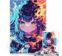 Puzzle de 1000 pièces pour Adultes Feu Contre Glace Entraînez Votre Cerveau et Vos Mains Décoration d'intérieur et Cadeaux Uniques 52x38cm