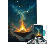 Puzzle de 1000 pièces pour Adultes Feu de Camp Flottant sous Un Ciel étoilé Jeu éducatif et ludique en Famille Niveau de difficulté Difficile Idée Cadeau pour Un Père Noël Secret (Dimensions 50x75cm)