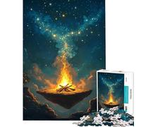 Puzzle de 1000 pièces pour Adultes Feu de Camp Flottant sous Un Ciel étoilé Jeu éducatif Stimulant œuvre d'art pour Les Jeux (Dimensions 38x52cm)