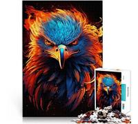 Puzzle de 1000 pièces pour Adultes Feu de fierté de l'aigle américain Jeux Amusants avec Affiche et Feuille de Questions correspondantes 38x26cm