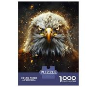 Puzzle De 1000 Pièces pour Adultes Fierce Glowing Eagle Puzzle Jouet Décoration Murale Une Œuvre d'art Cadeaux Uniques pour Anniversaire Et Noël 70x50cm/1000pcs