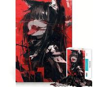 Puzzle de 1000 pièces pour Adultes : Fille Chat Vampire Anime,Jeu de réflexion Amusant avec Technologie de découpe Laser avancée,Défi divertissant pour Passer Le Temps (50x75cm)