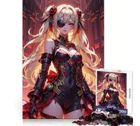 Puzzle de 1000 pièces pour Adultes : Fille d'anime avec Cache-œil Idéal pour améliorer la mémoire, se détendre et Offrir Un Cadeau attentionné grâce à sa découpe précise (38x52cm)