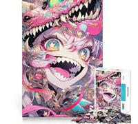 Puzzle de 1000 pièces pour Adultes Fille d'anime avec Masque de Dragon Jeu de mémoire et de réflexion Découpe Fine,Finitions Haut de Gamme Un Moyen captivant de Passer Le Temps (50x75cm)
