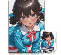 Puzzle de 1000 pièces pour Adultes - Fille d'anime avec nœud Bleu - Détendez-Vous Pendant Votre Temps Libre - Découpe Nette et Assemblage sans Couture - Dimensions:38x26cm