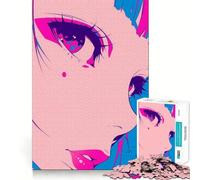 Puzzle de 1000 pièces pour Adultes Fille d'anime en Gros Plan Jeu de réflexion Amusant grâce à Une Technologie de découpe Laser avancée Un défi Stimulant pour Passer Le Temps (50x75cm)