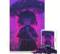 Puzzle de 1000 pièces pour Adultes : Fille d'anime sous la Pluie au cimetière Exercice Mental, détente agréable, découpe précise, Cadeau d'anniversaire (50x75cm)