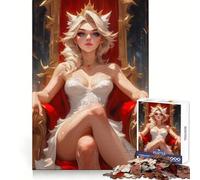 Puzzle de 1000 pièces pour Adultes Fille d'anime sur Un trône (50x75cm) : Concentration mentale, détente agréable, Cadeau Festif et Amusant