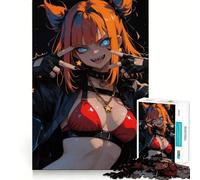 Puzzle de 1000 pièces pour Adultes Fille Rebelle et fougueuse d'anime,Jeu Stimulant l'esprit,Format Uniforme,pièces précises,idéal pour Les Voyages (38x26cm)
