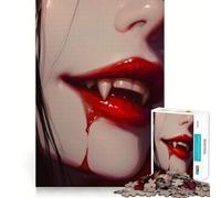 Puzzle de 1000 pièces pour Adultes Fille Vampire ensanglantée Décoration élégante,activité cérébrale Amusante,Moment de détente,Cadeau de Loisirs Festif (50x75cm)