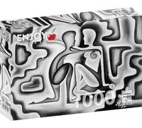 Puzzle de 1000 pièces pour adultes - Finition mate, toucher doux, pièces robustes et uniques, coupe ajustée, couleurs vives, service de pièces manquantes - Couple abstrait noir et blanc amoureux - par
