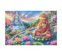 Puzzle De 1000 Pièces pour Adultes Fleur de Lotus Bouddha 1000 PCS 75x50cm Activité Team Building pour Collègues De Bureau Jeu De Groupe Amusant Améliore La Collaboration