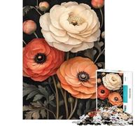Puzzle de 1000 pièces pour Adultes Fleur de renoncule Art Nouveau Idéal pour Un Anniversaire ou Noël Jeu éducatif Difficile et Stimulant à partir de 14 Ans (38x52cm)