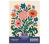Puzzle De 1000 Pièces Pour Adultes Floral Bouquet in Vase Illustration Puzzle Pour Adolescents - Niveau Difficile - Chaque Pièce Est Unique - Jeu Amusant Et Stimulant Pour Toute La Famille 52x38cm/100