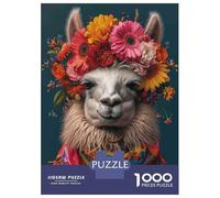 Puzzle De 1000 Pièces pour Adultes Floral Llama Art Print-2 Puzzle pour Adolescents : Améliore La Mémoire. Chaque Pièce Est Unique - Jouet Éducatif 38x26cm/1000pcs