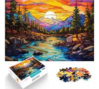 Puzzle de 1000 pièces pour Adultes Flux de vitraux Jouets Jeux éducatifs Soulagement du Stress Décoration Parfaite 75x50cm