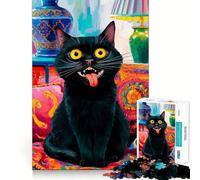 Puzzle de 1000 pièces pour Adultes « Folie des Chats » Jeu de logique et d'assemblage précis Jouet Amusant et Gratuit Cadeau d'anniversaire (38x26cm)