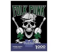 Puzzle De 1000 Pièces pour Adultes Folk Punk Music Skull Puzzle Adulte, Jouet, Décoration Murale, Difficile, Cadeau d'anniversaire, Cadeaux, 52x38cm/1000pcs