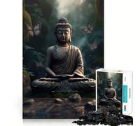 Puzzle de 1000 pièces pour Adultes Forêt Bouddhiste Jeu de logique et de Bouddha Zen Jeu Amusant et Gratuit Cadeau d'anniversaire (50x75cm)