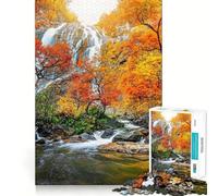 Puzzle de 1000 pièces pour Adultes Forêt d'automne en Thaïlande Découpe précise Jeu de réflexion et de détente Cadeau d'anniversaire Amusant (38x52cm)