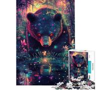 Puzzle de 1000 pièces pour Adultes Forêt enchantée Ours Jeu de réflexion Cadeau d'anniversaire Décoration Murale (Dimensions 38x26cm)