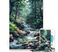Puzzle de 1000 pièces pour Adultes,forêt et rivière,Pixel Art,Assemblage Lisse,Casse-tête logique Amusant,Jeu Occasionnel,scène de Noël (50x75cm)
