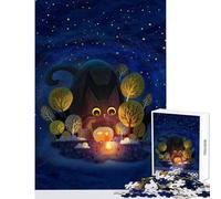 Puzzle de 1000 pièces pour Adultes Forêt illuminée Jeu Anti-Stress Cadeau de Père Noël Secret Jeu Relaxant pour Un Anniversaire ou Noël Dimensions 38x52cm