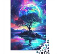 Puzzle de 1000 pièces pour Adultes - Forêt Magnifique et Pleine Lune - Puzzle en Carton - Jeu de société - 38 x 26 cm - 1000 pièces
