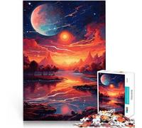 Puzzle de 1000 pièces pour Adultes forêt Nocturne de la Galaxie Analyse et logique avec Affiche et Feuille de Questions correspondantes 26x38cm