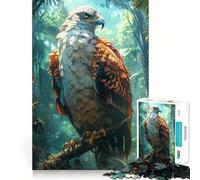 Puzzle de 1000 pièces pour Adultes Forêt Tropicale Humide Aigle Jeu de logique et d'assemblage précis Jouet Amusant Jeu Gratuit Cadeau d'anniversaire (38x52cm)