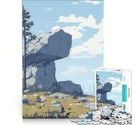 Puzzle de 1000 pièces pour Adultes Formation rocheuse précaire Jeu Relaxant découpe de précision idéal pour la décoration de Bureau 38x52cm