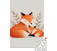 Puzzle De 1000 Pièces pour Adultes Fox Family Illustration Puzzles pour Adolescents Jeu De Réflexion Améliore La Mémoire Défi Éducatif 52x38cm/1000pcs