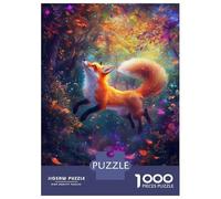 Puzzle De 1000 Pièces pour Adultes Fox in Enchanted Forest Puzzles pour Adolescents Jeu Manuel Défi Difficile Cadeau d'anniversaire, Cadeaux, 38x26cm/1000pcs
