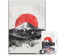 Puzzle de 1000 pièces pour Adultes Fuji's Crimson Peak Profitez d'un Moment de détente et de Relaxation Assemblage Stable et découpe précise Dimensions:50x75cm