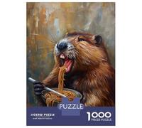 Puzzle De 1000 Pièces pour Adultes Funny Beaver Ramen Noodles Puzzles pour Adultes - Jeu De Réflexion Amusant Et Humoristique, Difficile Et Stimulant 70x50cm/1000pcs