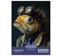 Puzzle De 1000 Pièces pour Adultes Funny Steampunk Fish Creature Puzzles pour Adultes, Jeu Manuel, Cadeau d'anniversaire, Activités Amusantes À La Maison, 52x38cm/1000pcs