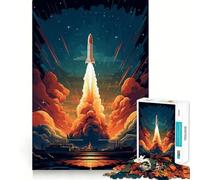 Puzzle de 1000 pièces pour Adultes Fusée Spatiale Décoration soignée,Jeu cognitif et Amusant,Jeu de Paix,activité d'anniversaire (50x75cm)
