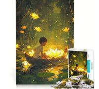 Puzzle de 1000 pièces pour Adultes Garçon ramant dans Une Barque Art, Jeu Pratique, Décoration intérieure, Collection d'artistes, Beaux-Arts 38x26cm