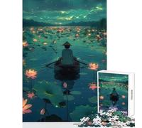 Puzzle de 1000 pièces pour Adultes Garçon ramant dans Une Barque Jeu Anti-Stress Jeu éducatif Collection d'artistes Beaux-Arts Dimensions 50x75cm