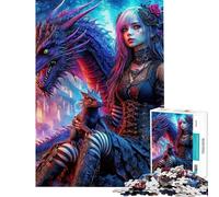 Puzzle de 1000 pièces pour Adultes Gardien de Dragon Gothique Puzzle idéal pour Un Cadeau d'anniversaire Un défi éducatif Un Moment de Jeu en Famille (38x26cm)