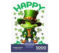 Puzzle De 1000 Pièces pour Adultes Gecko Saint Patricks Day Puzzle Adulte, Jeu De Réflexion, Défi Difficile À Terminer 52x38cm/1000pcs