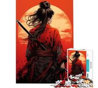 Puzzle de 1000 pièces pour Adultes Geisha Samouraï Jeu Japonais Impossible Jouets Jeux éducatifs Cadeaux pour Anniversaires activités familiales (Dimensions 75x50cm)