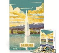 Puzzle de 1000 pièces pour Adultes,Genève,découpe précise,Jeu de réflexion Artistique,Loisirs,Divertissement,décoration Murale de Noël (38x52cm)
