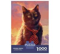 Puzzle De 1000 Pièces pour Adultes Gentleman Cat Puzzle Adulte, Jeu De Réflexion, Défi Difficile À Terminer 38x26cm/1000pcs