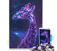 Puzzle de 1000 pièces pour Adultes, Girafe, Animal de l'espace, Jouet éducatif, Relaxant et intellectuel, idéal comme Cadeau 38x52cm