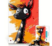 Puzzle de 1000 pièces pour Adultes,Girafe Charmante et Originale,découpe soignée,Jouet de réflexion et d'entraînement,Jeu de Loisirs,Cadeau Festif (38x52cm)